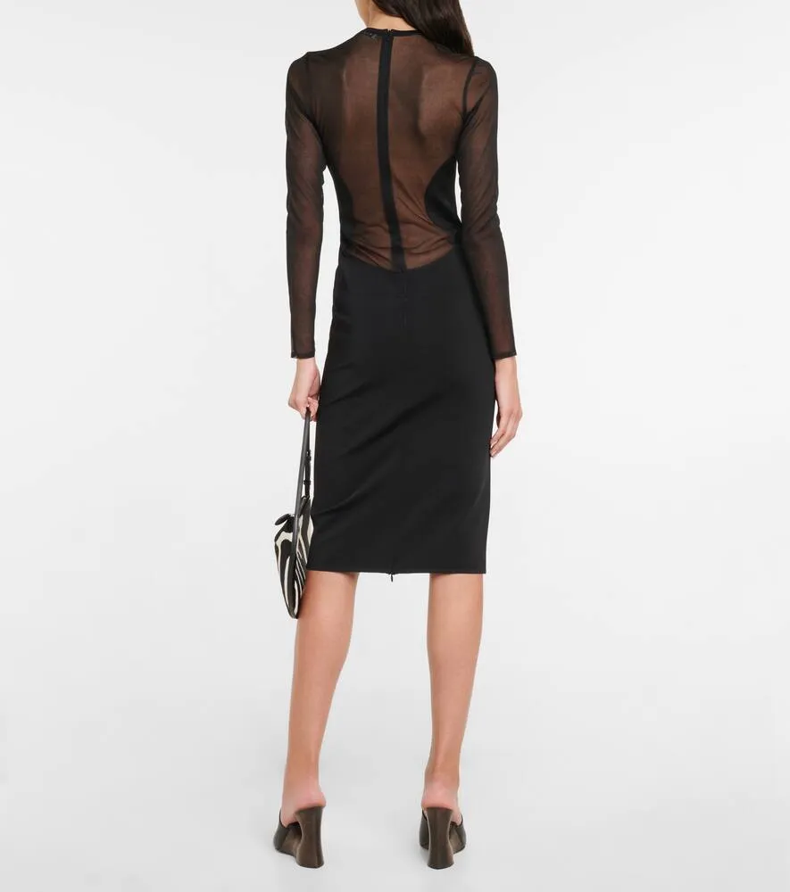 Alaia Semi-sheer paneled minidress