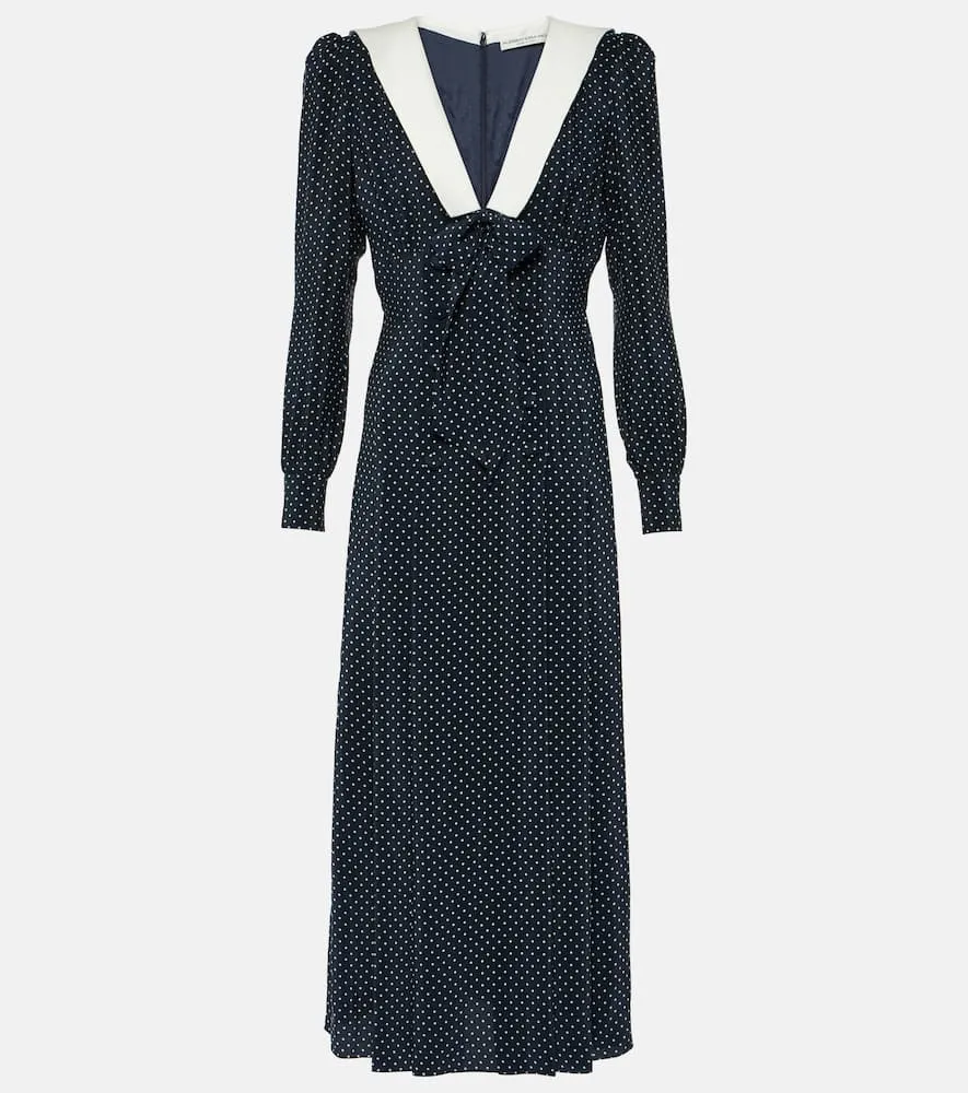 Alessandra Rich Bow-detail silk midi dress