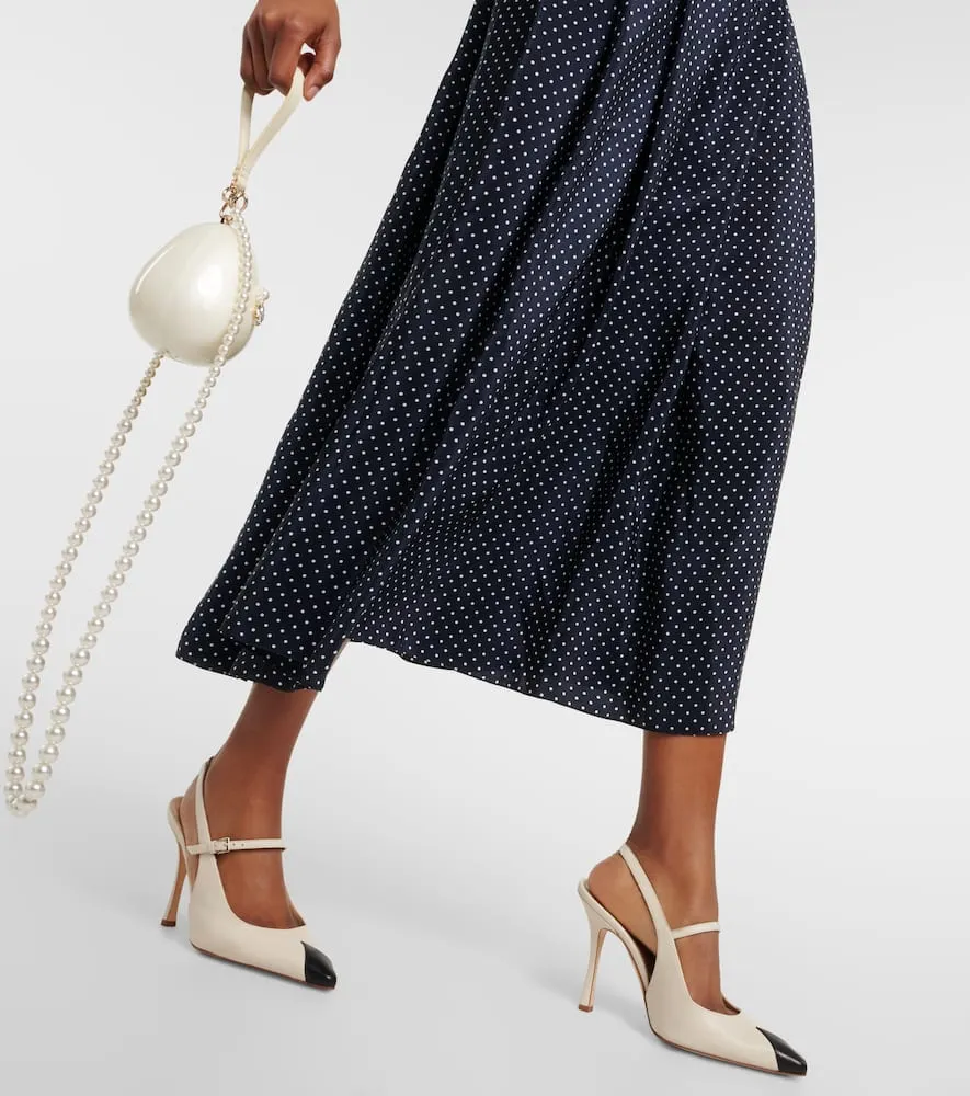 Alessandra Rich Bow-detail silk midi dress