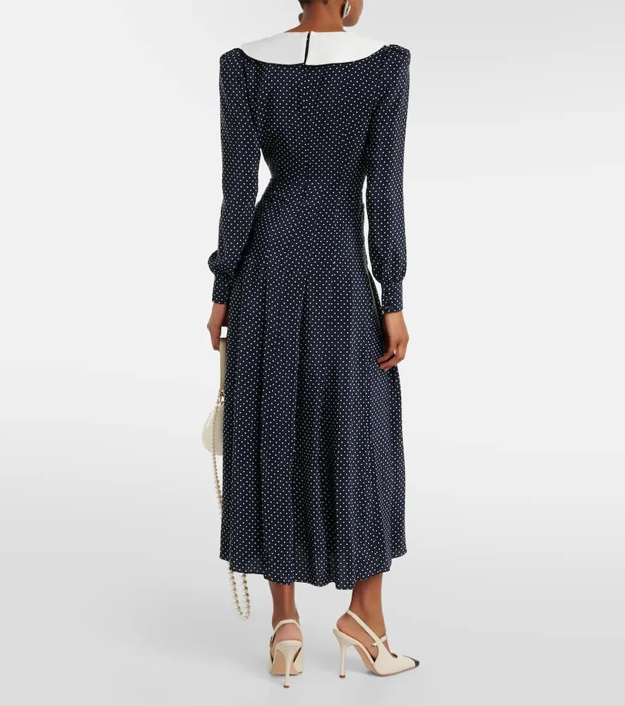 Alessandra Rich Bow-detail silk midi dress