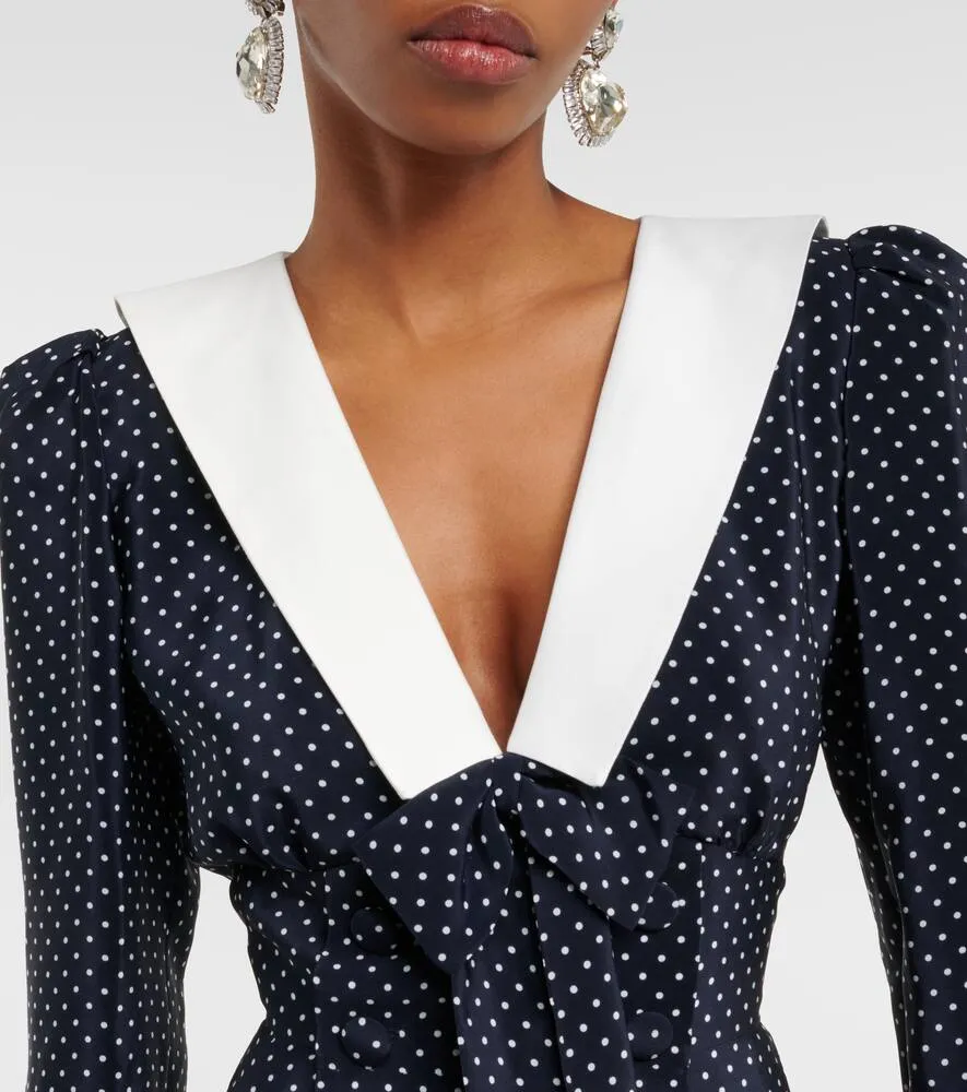 Alessandra Rich Bow-detail silk midi dress