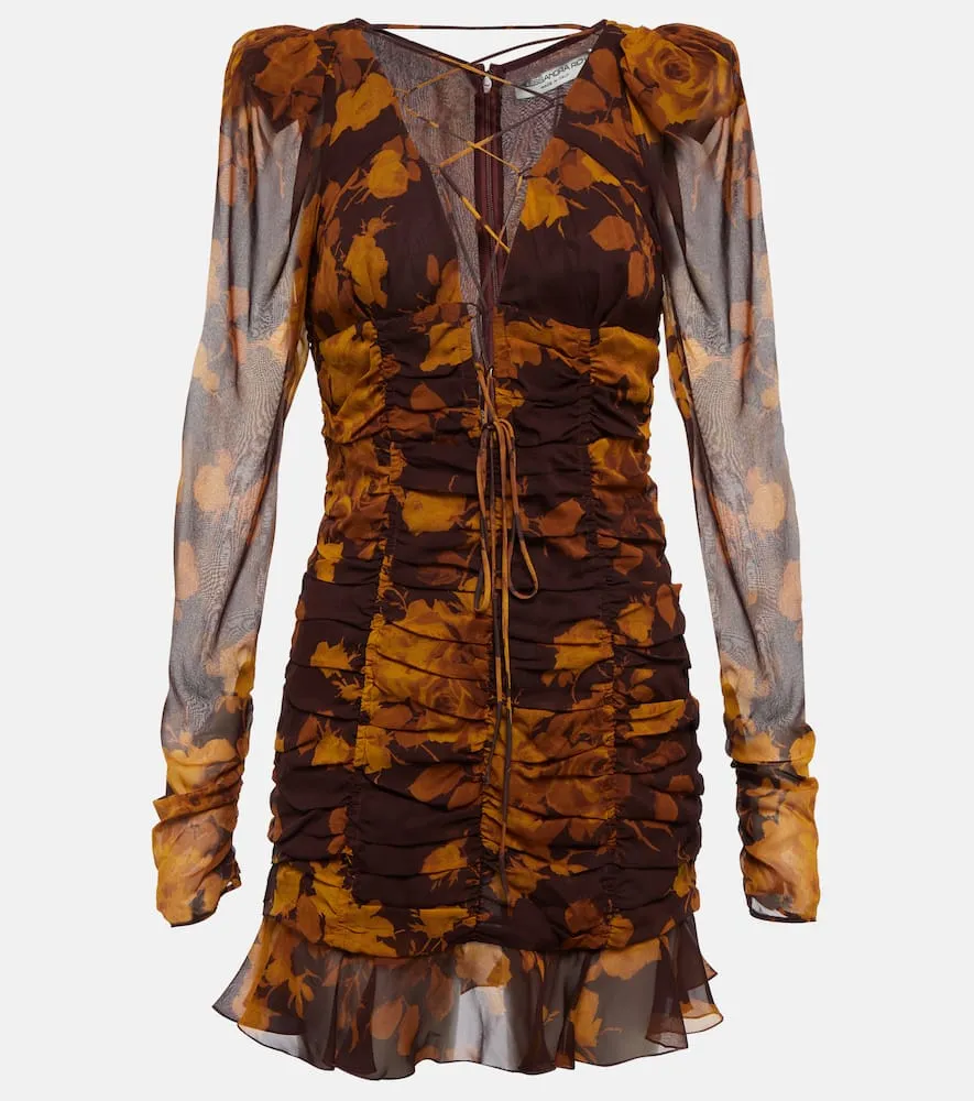 Alessandra Rich Floral silk georgette minidress
