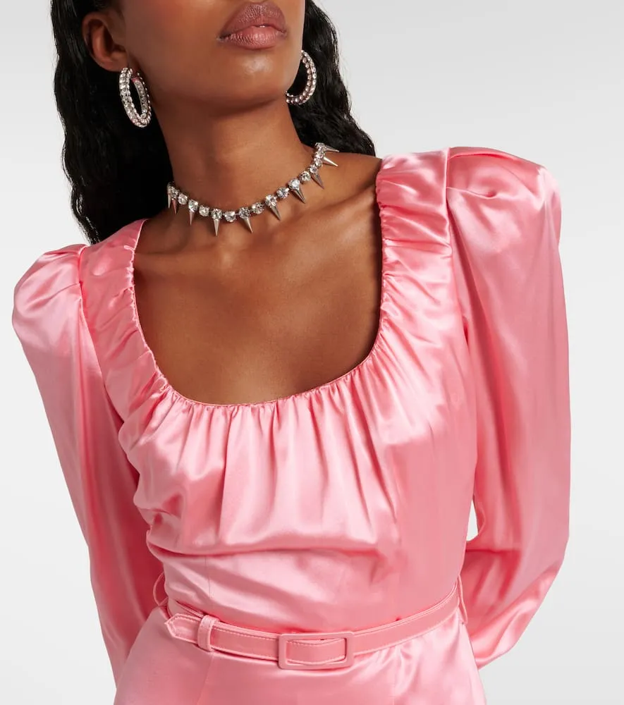 Alessandra Rich Silk satin midi dress