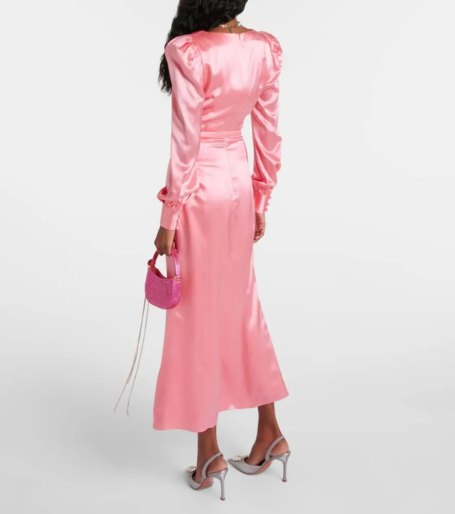 Alessandra Rich Silk satin midi dress