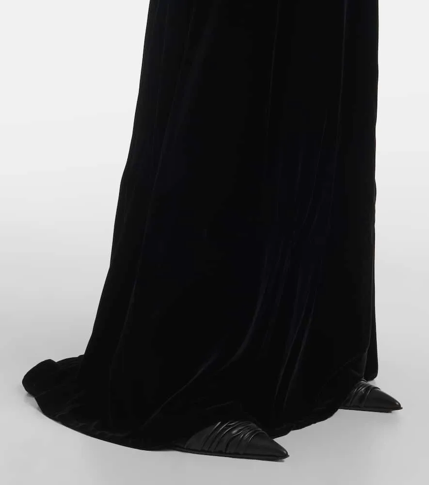 Alexander McQueen Embroidered velvet gown