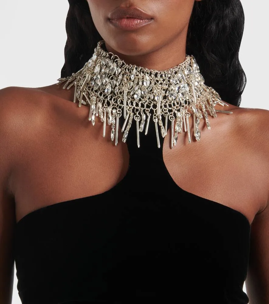 Alexander McQueen Embroidered velvet gown