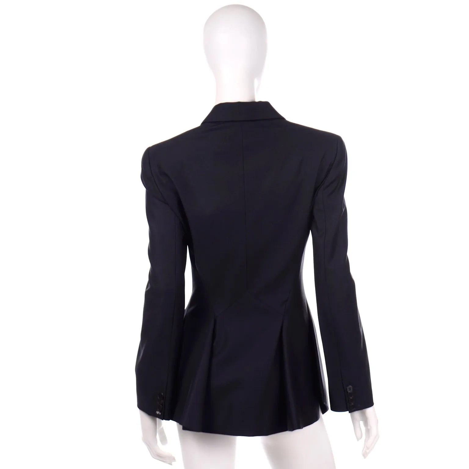 Alexander McQueen Vintage Cutaway Tuxedo Style Women's Black Jacket