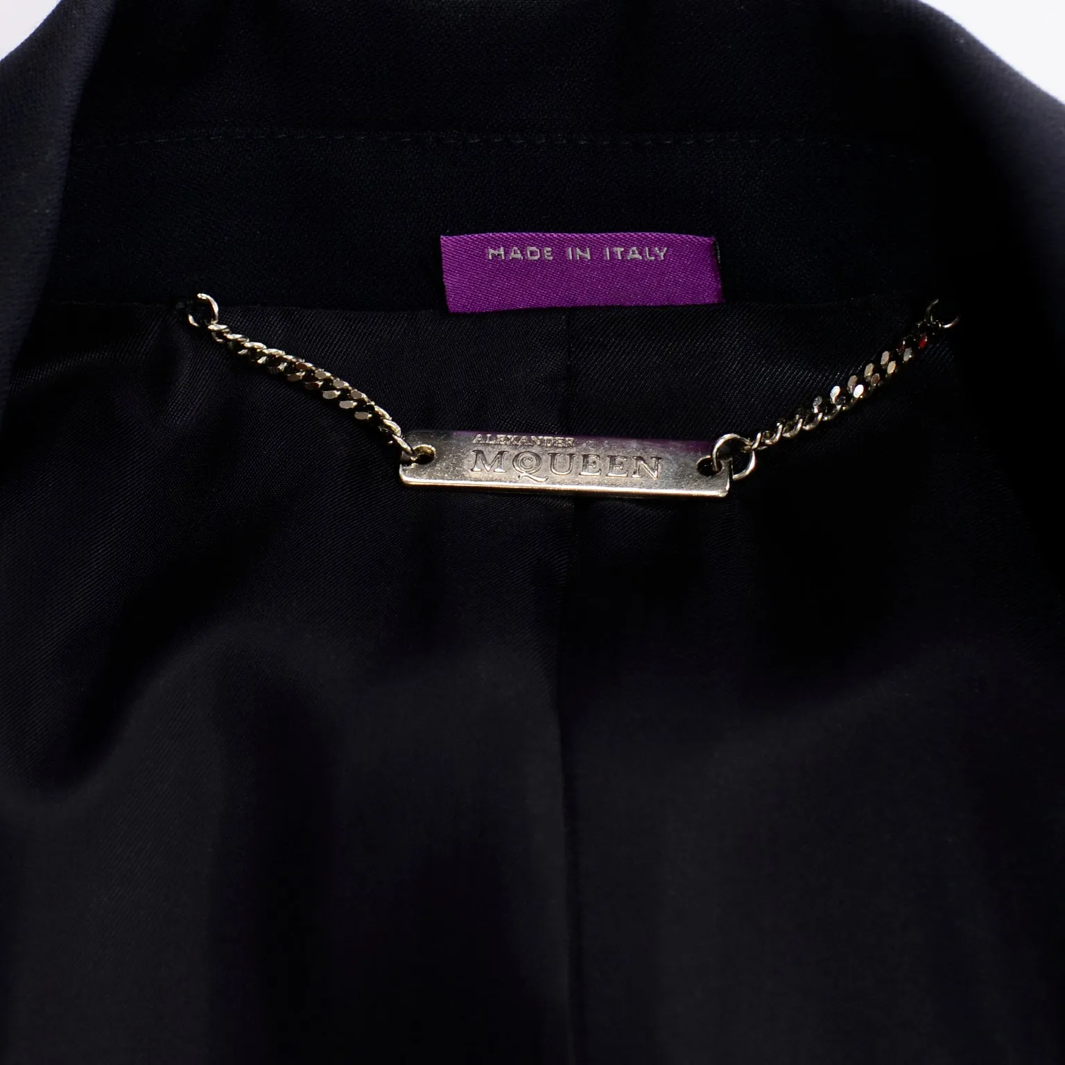 Alexander McQueen Vintage Cutaway Tuxedo Style Women's Black Jacket