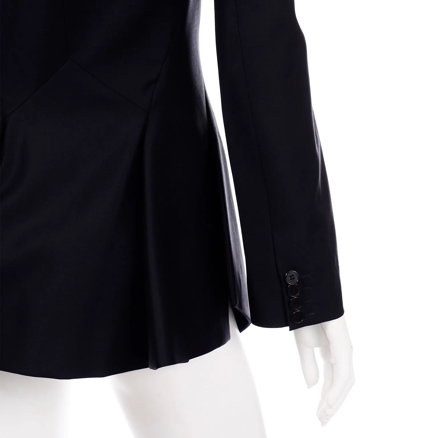 Alexander McQueen Vintage Cutaway Tuxedo Style Women's Black Jacket