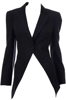 Alexander McQueen Vintage Cutaway Tuxedo Style Women's Black Jacket