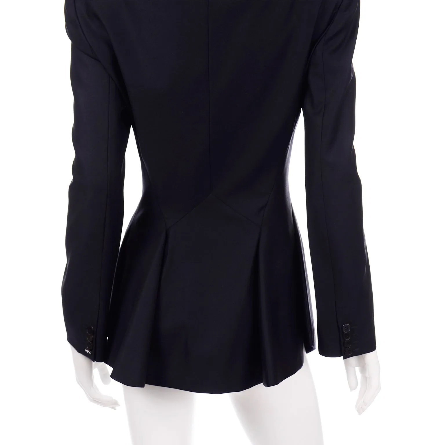 Alexander McQueen Vintage Cutaway Tuxedo Style Women's Black Jacket
