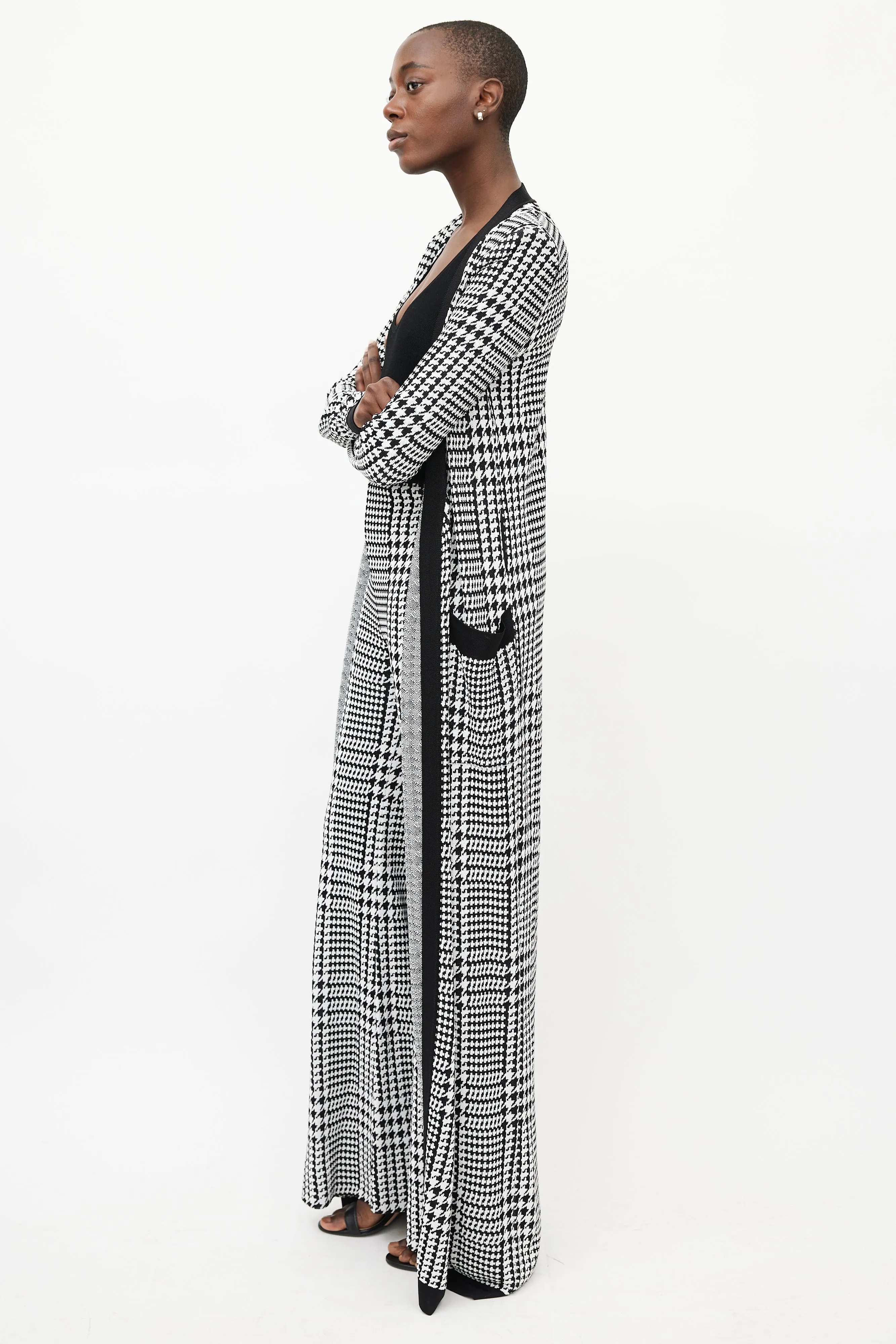 Black & White Houndstooth Knit Co-Ord Set
