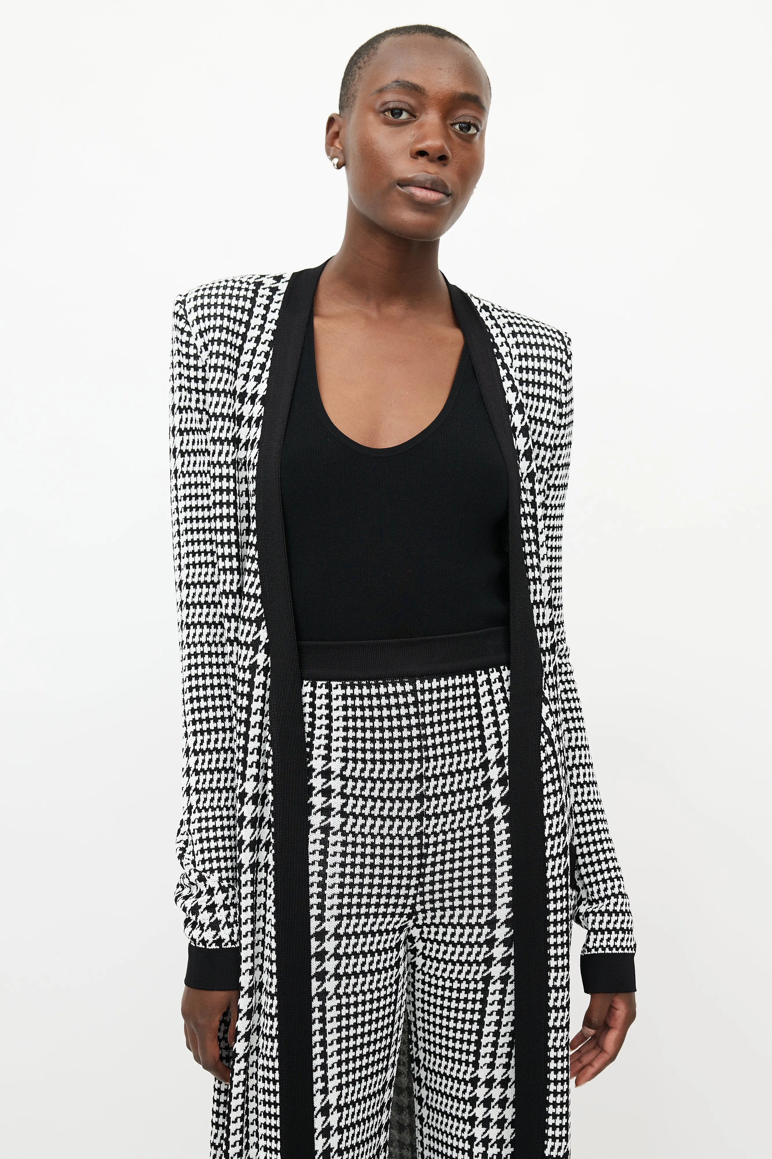 Black & White Houndstooth Knit Co-Ord Set