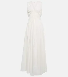 Brunello Cucinelli Ruched cotton maxi dress