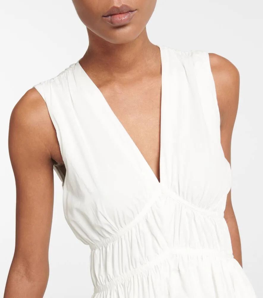 Brunello Cucinelli Ruched cotton maxi dress