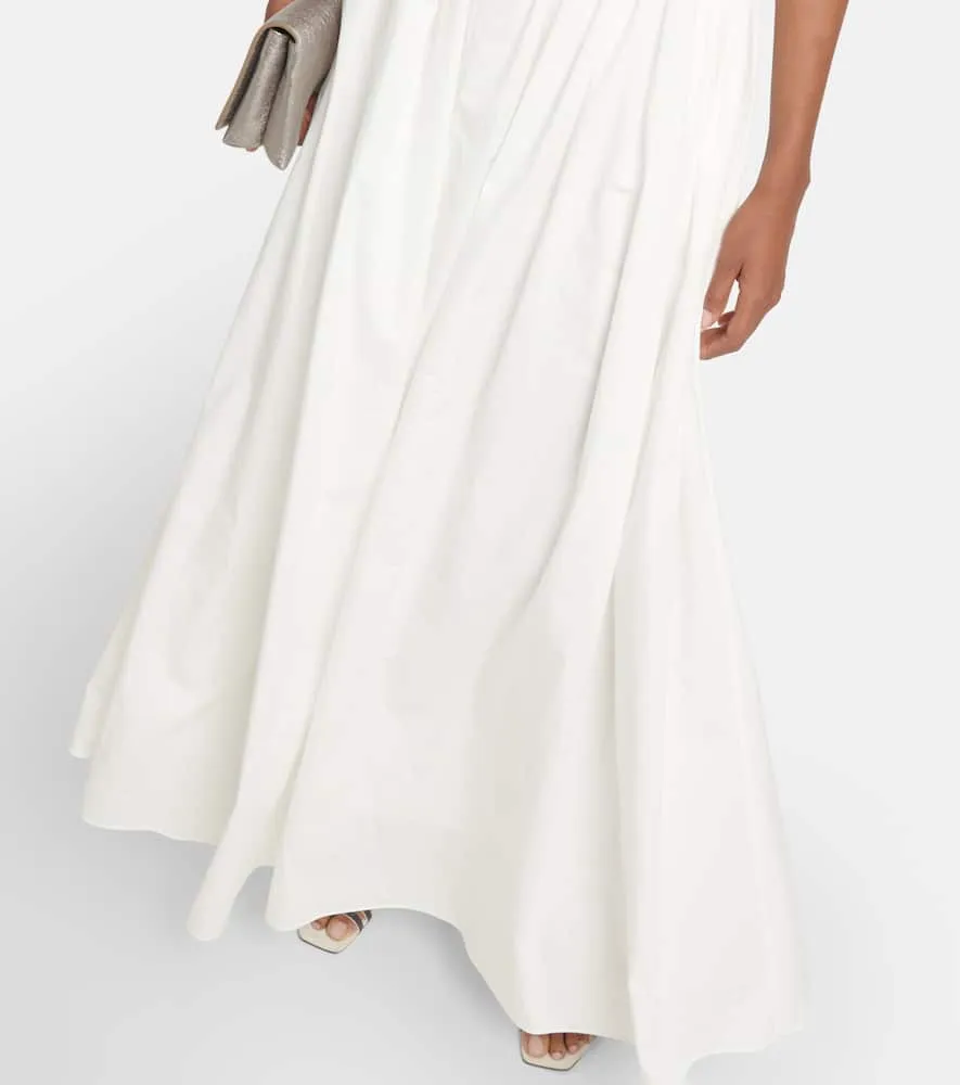 Brunello Cucinelli Ruched cotton maxi dress