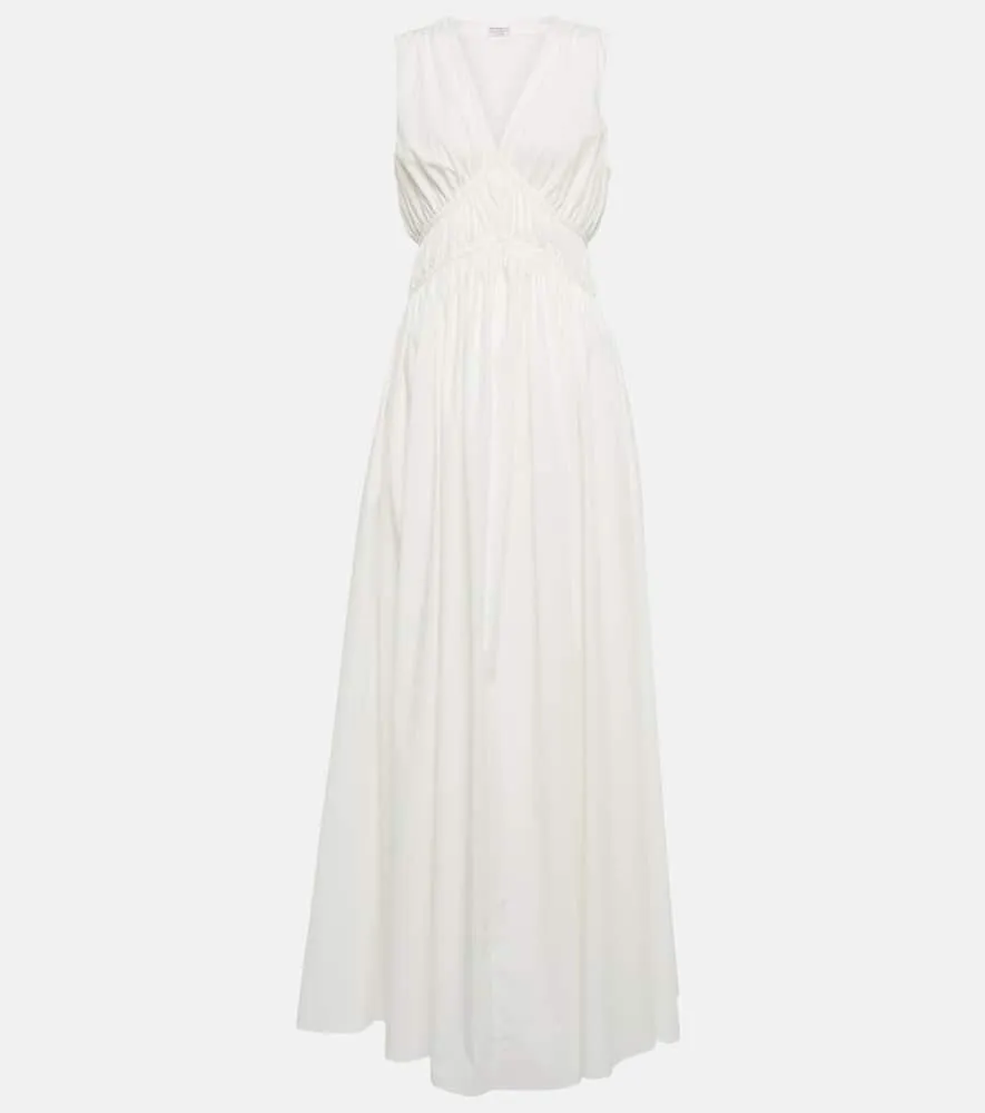 Brunello Cucinelli Ruched cotton maxi dress
