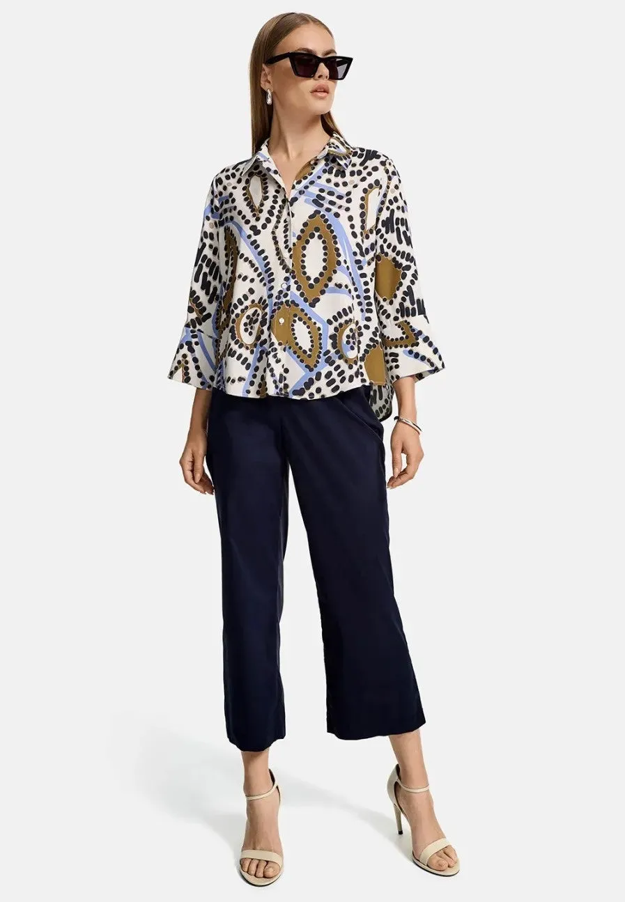 CATNOIR Brown & Cream Pattered Blouse