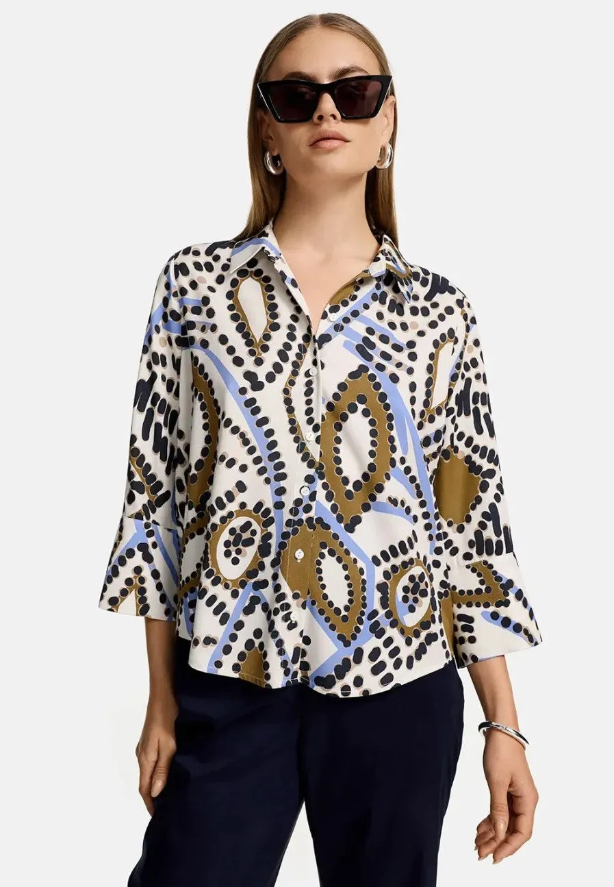 CATNOIR Brown & Cream Pattered Blouse