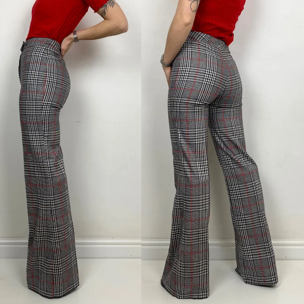 Check Flare Trousers - XS/S