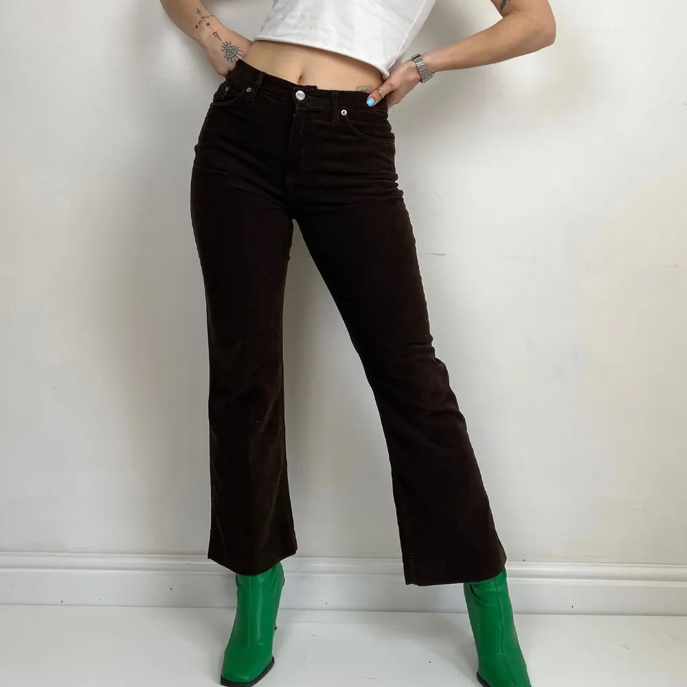Chocolate Brown Cord Trousers - SMALL