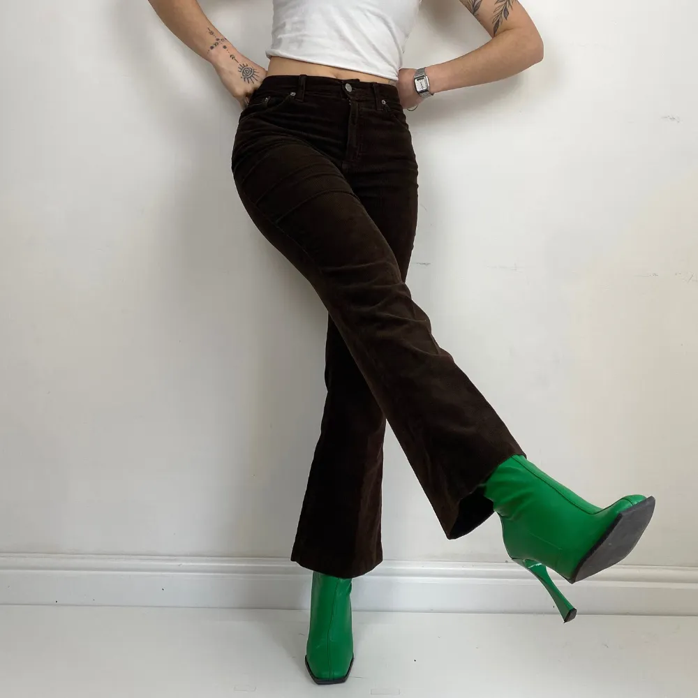 Chocolate Brown Cord Trousers - SMALL