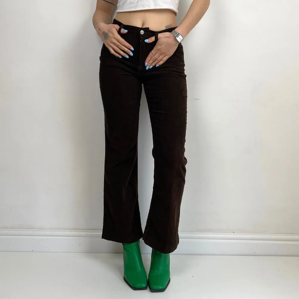 Chocolate Brown Cord Trousers - SMALL