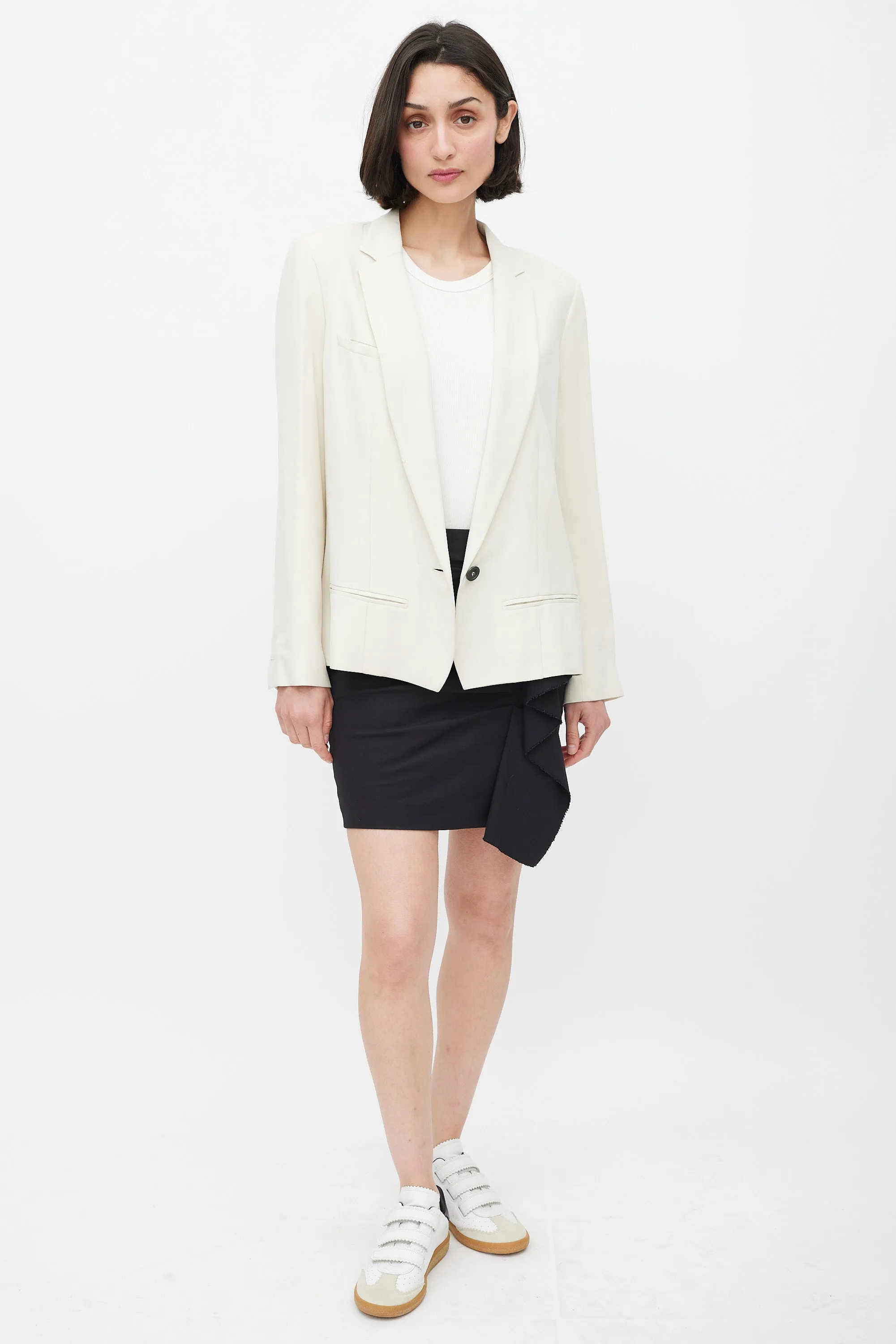 Cream Three Pocket Blazer