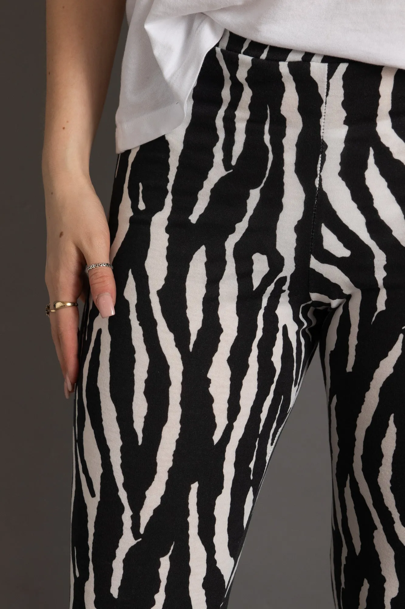 Daisy Street Zebra Flared Trousers
