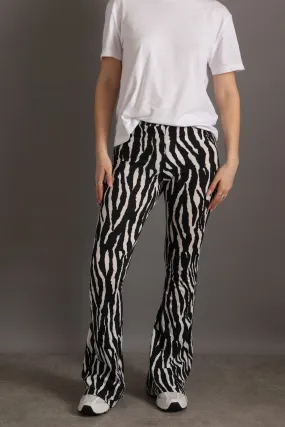 Daisy Street Zebra Flared Trousers
