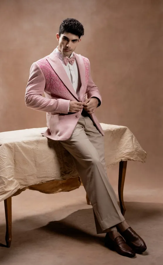 DESIGNER EMBROIDERED BLAZER IN PINK