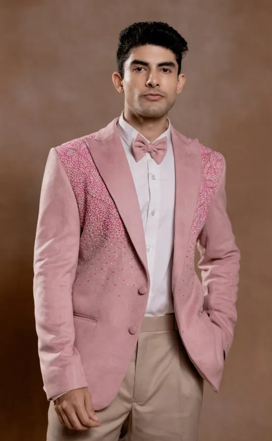 DESIGNER EMBROIDERED BLAZER IN PINK