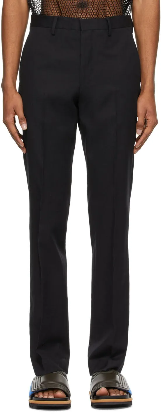 Dries Van Noten Black Twill Tapered Trousers