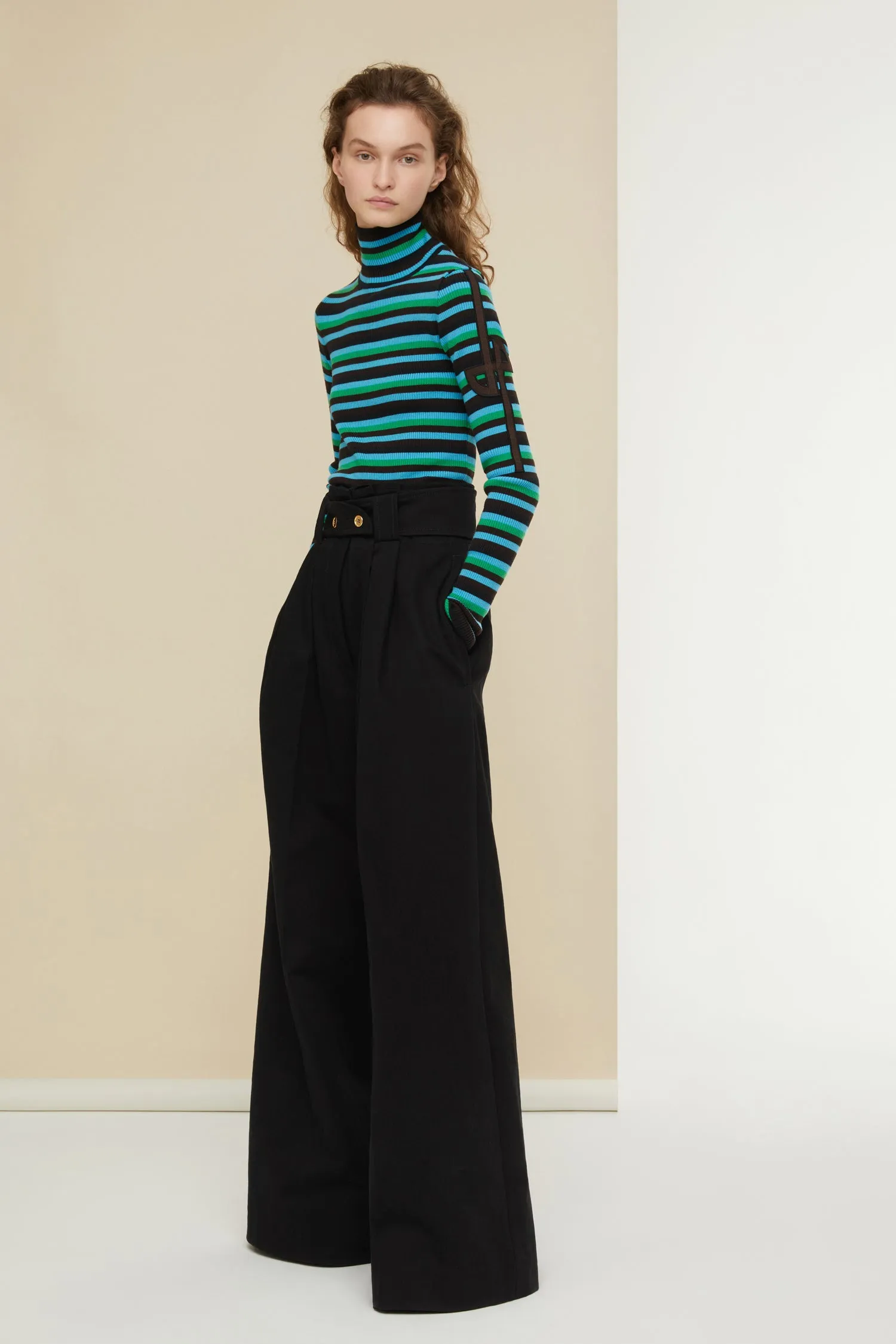 Extra wide denim trousers in organic cotton