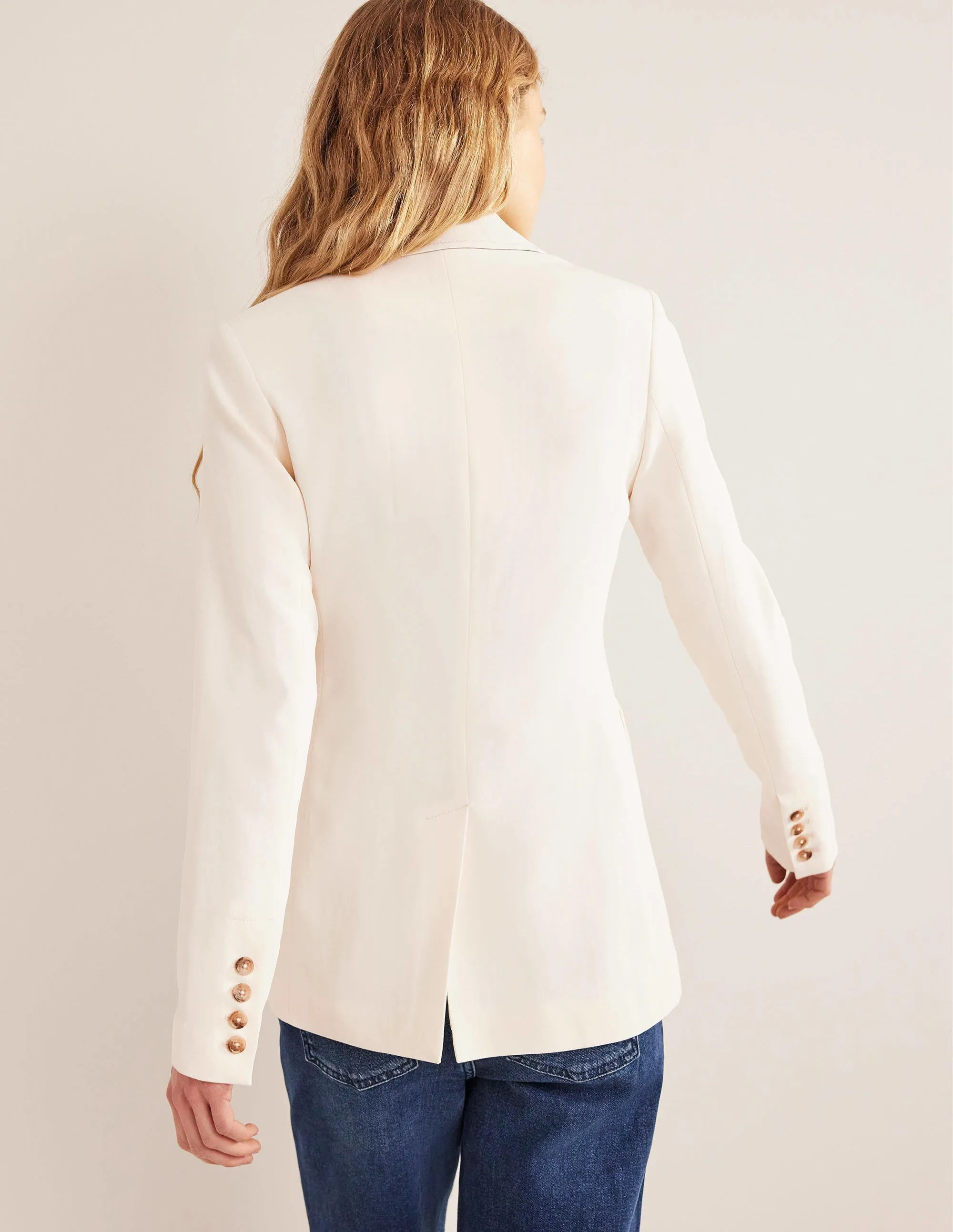Fluid Tailored Blazer-Ivory
