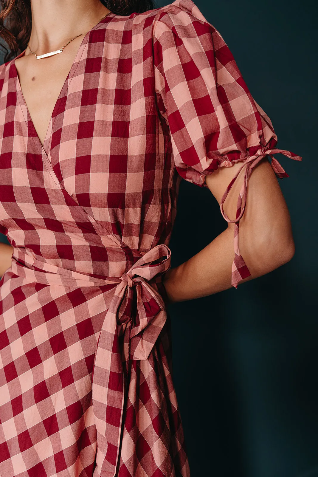 Gingham Wrap Dress