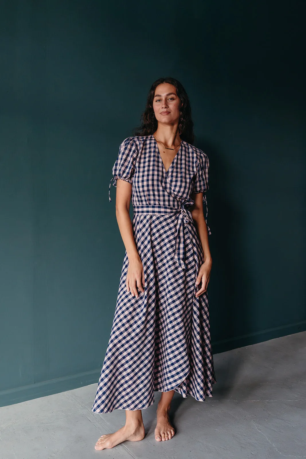 Gingham Wrap Dress