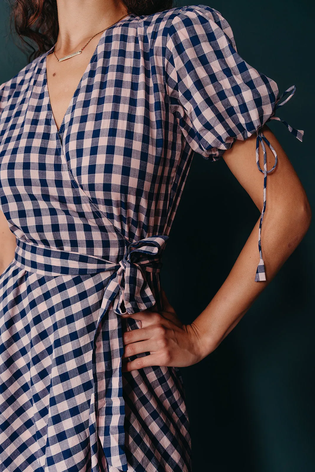 Gingham Wrap Dress