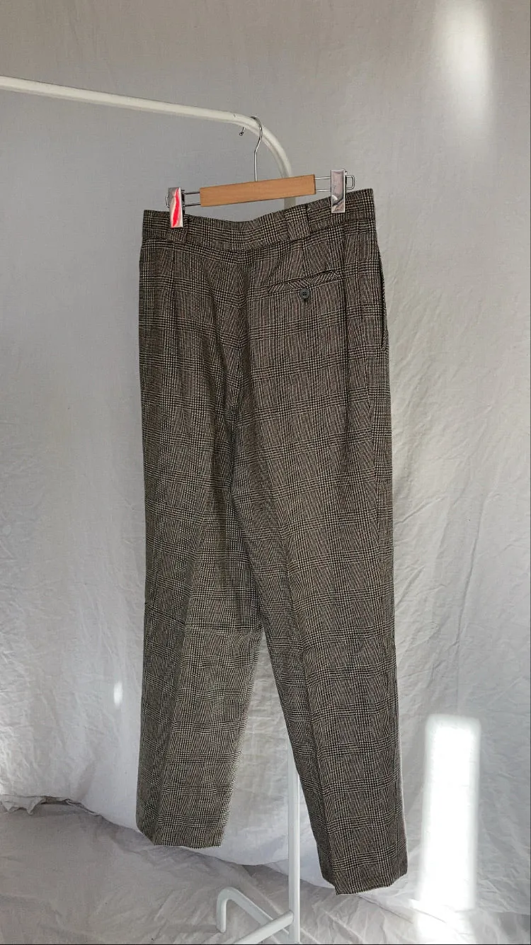 Giorgio Saint Angelo Houndstooth Plaid Wool Trousers - 30/31”