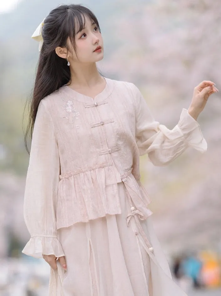 Girly Long Skirt Sweet   Top Flared Asymmetrical