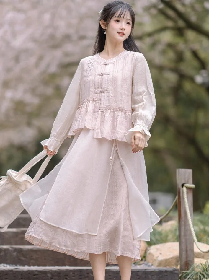 Girly Long Skirt Sweet   Top Flared Asymmetrical