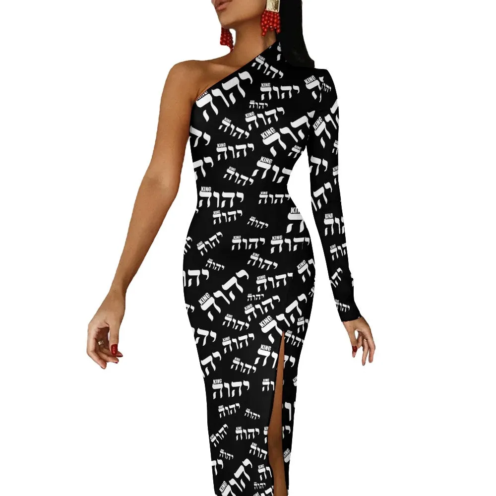 King YAHWEH Luxe II Half Sleeve Slit Dress