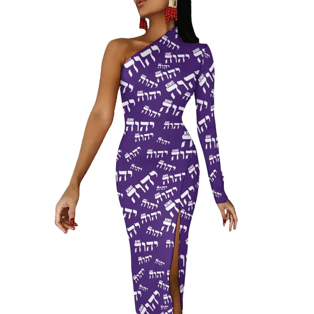 King YAHWEH Luxe II Half Sleeve Slit Dress