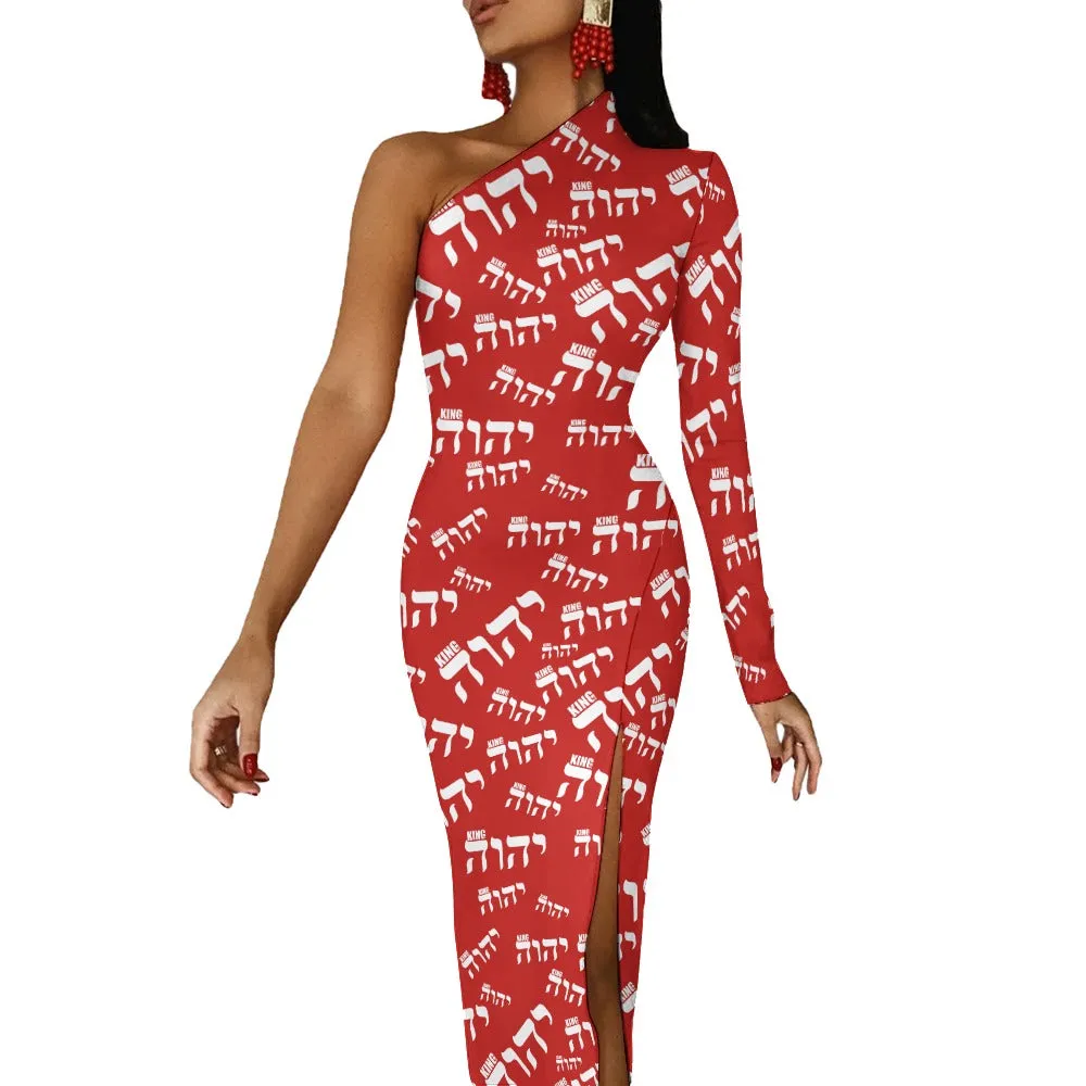 King YAHWEH Luxe II Half Sleeve Slit Dress