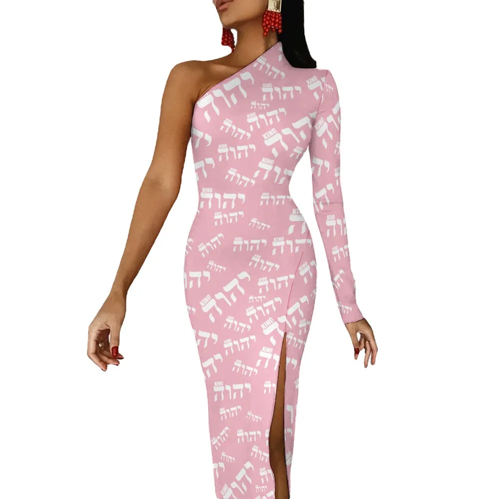 King YAHWEH Luxe II Half Sleeve Slit Dress