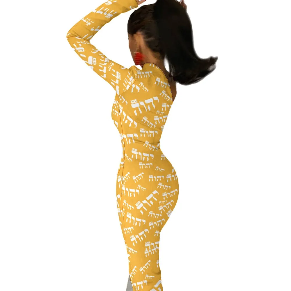 King YAHWEH Luxe II Half Sleeve Slit Dress