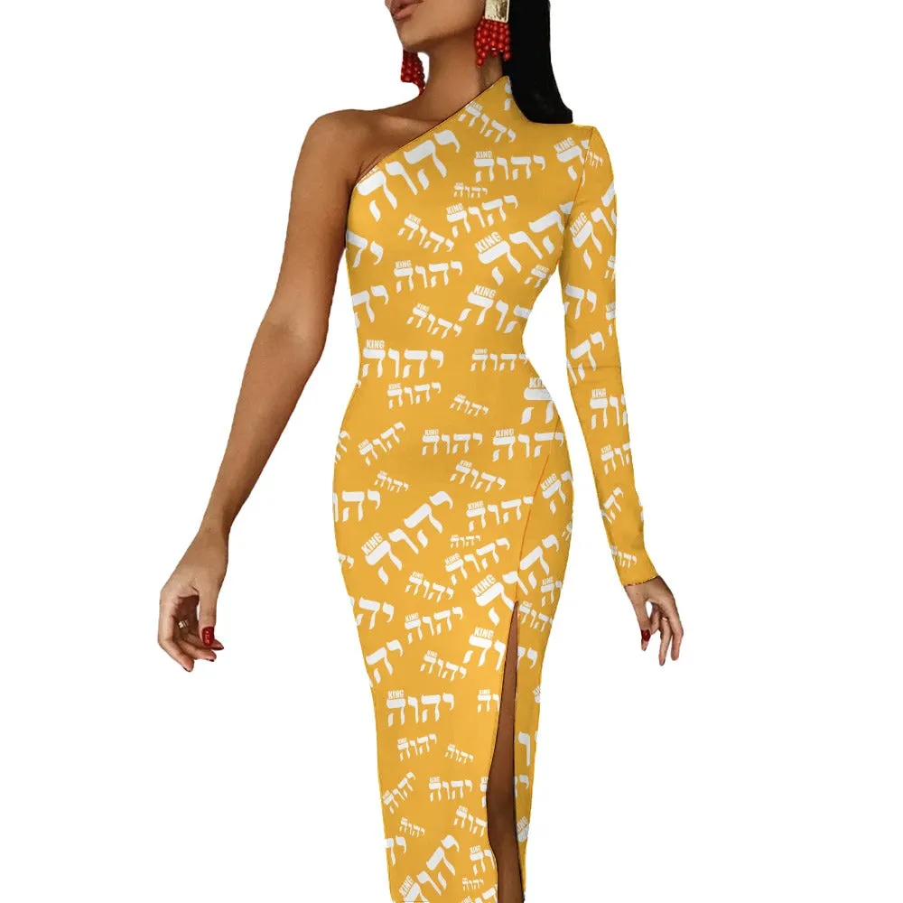 King YAHWEH Luxe II Half Sleeve Slit Dress