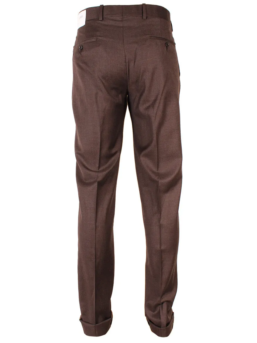Larrimor's Collection Reda Super 130s Wool Trousers in Dark Brown