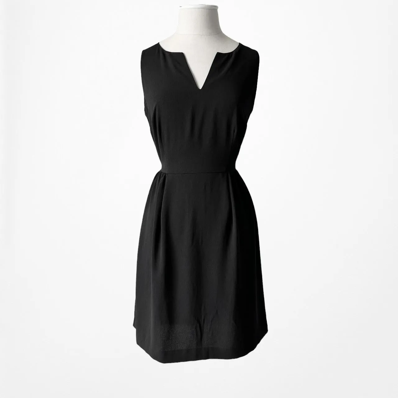 Loft Black Knee Length Cocktail Party Flowy Flared Skater Dress Size 4/M