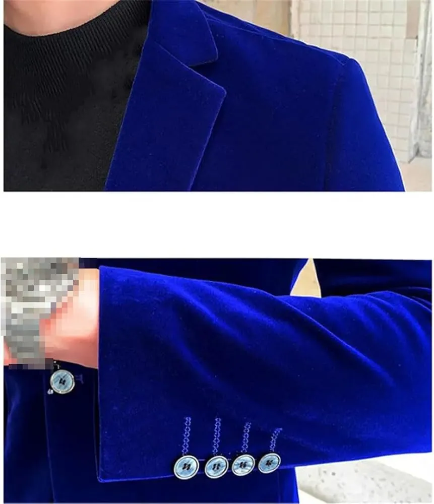 Men Fleece Suit Slim Business Blazers Wedding Dress Jacket    002334018